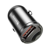 Baseus Tiny Star mini smart USB biloplader 30W Quick Charge 3.0 grå (VCHX-A0G)