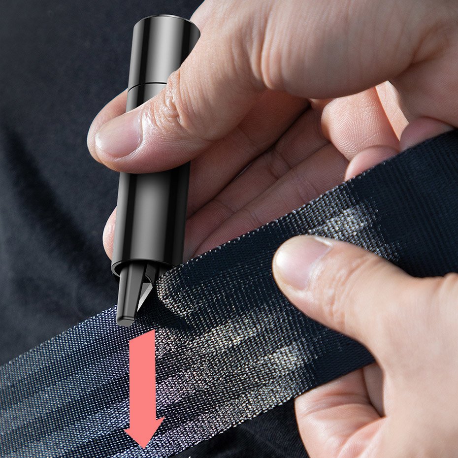Baseus Sharp Tool Safety Hammer (Vindu-bryde+Sikkerhedsseler skæring) mørkgrå (CRSFH-0G)