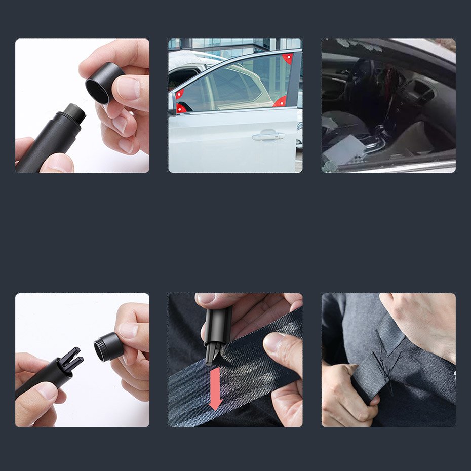 Baseus Sharp Tool Safety Hammer (Vindu-bryde+Sikkerhedsseler skæring) mørkgrå (CRSFH-0G)
