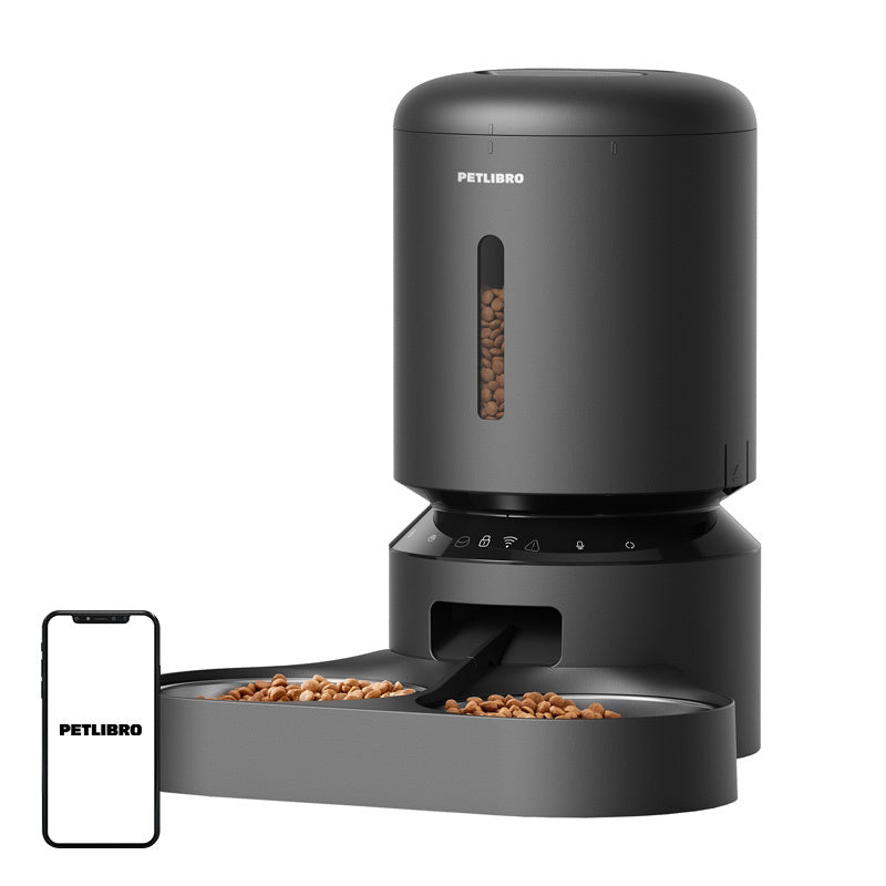 Petlibro Granary madspenser med dobbelt skål, Wifi, 5L (sort)