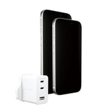 PanzerGlass empower by ® Turbo 70W Multiple Oplader inkl. 2 x USB-C + USB-A | UK Stik | Silver White