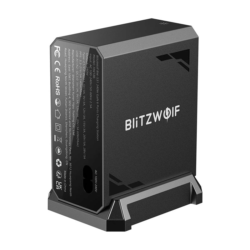 Blitzwolf BW-S31 2xUSB-A, 4xUSB-C, PD, 240W netværksoplader.