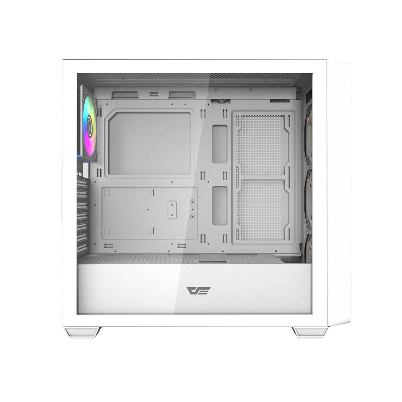 Darkflash DS900WD ATX computerkasse (hvid) + 4 ventilatorer