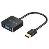 Vention ACPBB videokabel adapter 0,15 m HDMI Type A (Standard) VGA (D-Sub) Grå