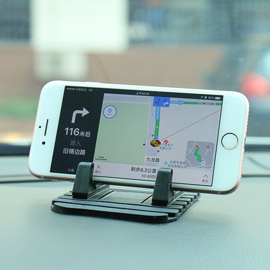 Universal bilholder silikone telefon stå nano pad sort