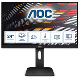 AOC P1 24P1 computerskærm 60,5 cm (23.8") 1920 x 1080 pixel Fuld HD LED Sort