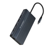 USB-C Hub 14 i 1 Wozinsky WDS03Y5S Multifunktionel, Aluminium, til 3 Skærme, med 15 cm Kabel - Grå