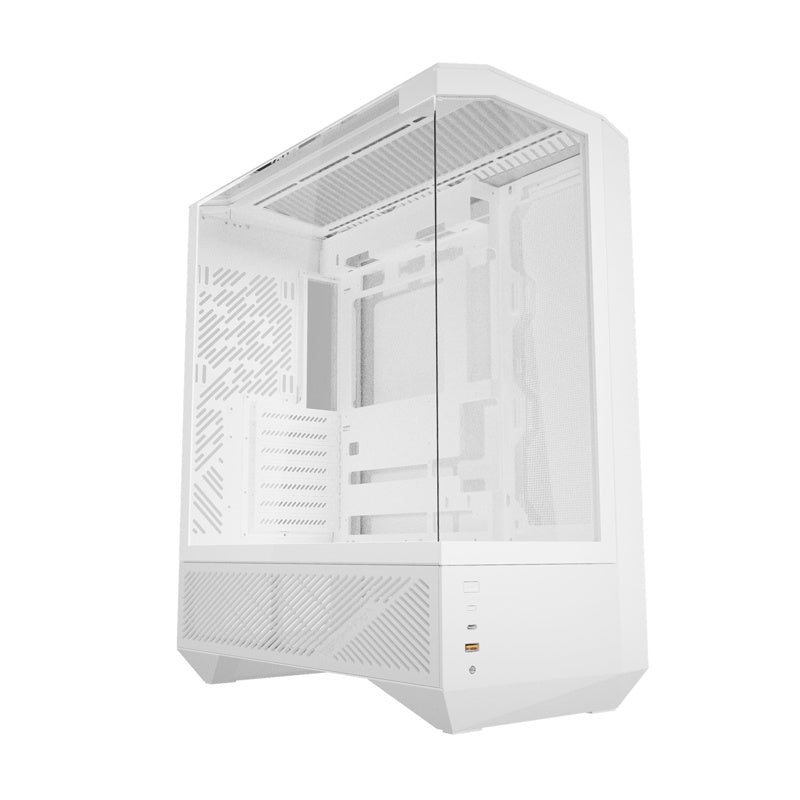 Darkflash DY460 computercase (hvid) + 4 ARGB-ventilatorer
