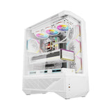 Darkflash DY460 computercase (hvid) + 4 ARGB-ventilatorer