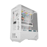 Darkflash DY460 computercase (hvid) + 4 ARGB-ventilatorer