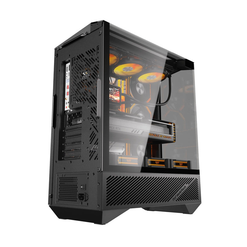 Darkflash DY460 computerkasse (sort) + 4 ARGB-ventilatorer