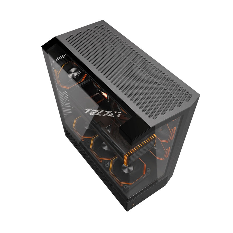 Darkflash DY460 computerkasse (sort) + 4 ARGB-ventilatorer