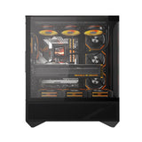 Darkflash DY460 computerkasse (sort) + 4 ARGB-ventilatorer
