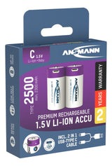 Ansmann 1313-0004 husholdningsbatteri Genopladeligt batteri C Lithium-Ion (Li-Ion)