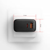 Axagon ACU-PQ45 QC 3.0, 4.0/AFC/FCP/PPS/PD, 45W, schwarz - Netzladegerät mit USB-A und USB-C Schnittstelle Mobiltelefon, Smartphone, SmartWatch, Tablet, Universel Sort Vekselstrøm Hurtig opladning Indendørs