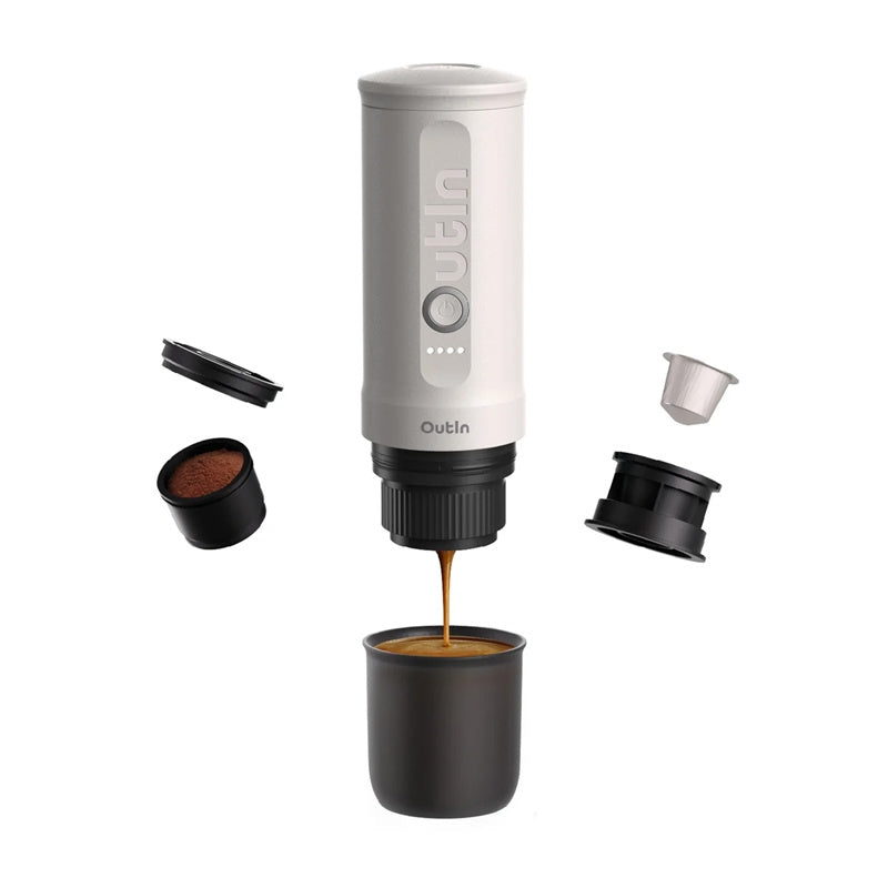 Outin Nano 7500mAh bærbar kaffemaskine (hvid)