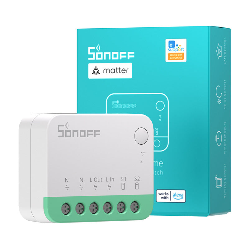 Sonoff MINIR4M Matter smart WiFi-mini-switch (HomeKit, SmartThings, Home Assistant).
