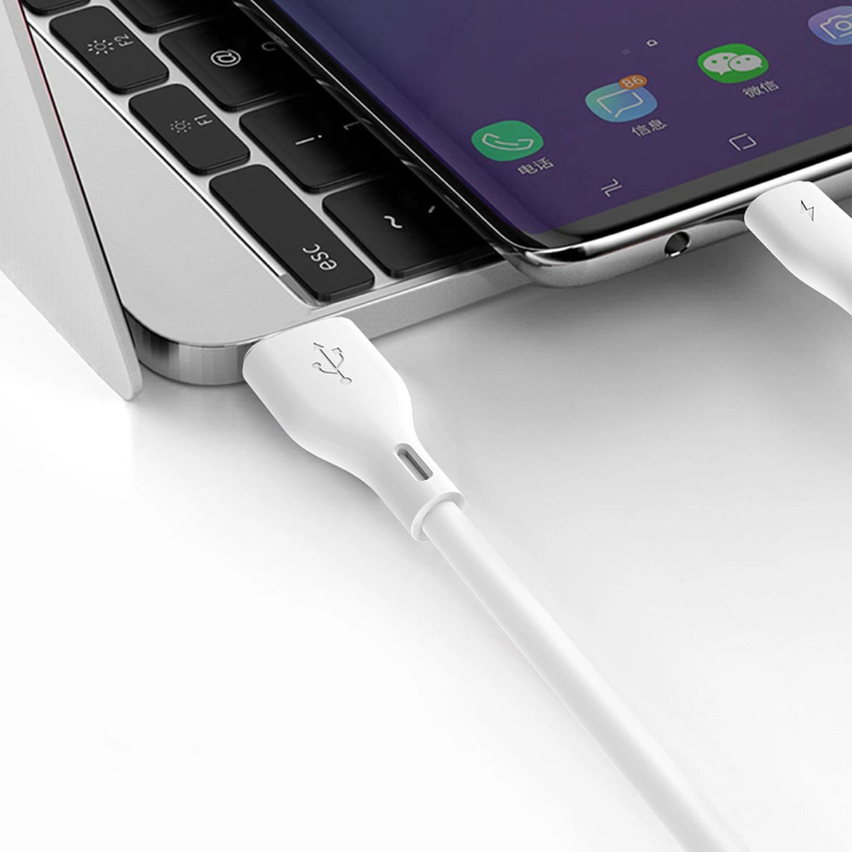 Dudao L2L USB-A / Lightning 3A Kabel 2m - Hvid