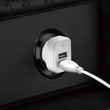 Dudao bil kit oplader 2x USB 2.4A + kabel USB 3in1 Lightning / Type C / micro USB kabel hvid (R7 hvid)