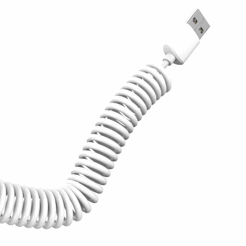 Dudao bil kit oplader 2x USB 2.4A + kabel USB 3in1 Lightning / Type C / micro USB kabel hvid (R7 hvid)