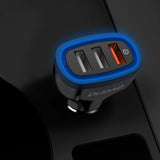 Dudao bil oplader hurtig opladning Quick Charge 3.0 QC3.0 2.4A 18W 3x USB hvid (R7S hvid)