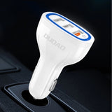 Dudao bil oplader hurtig opladning Quick Charge 3.0 QC3.0 2.4A 18W 3x USB hvid (R7S hvid)