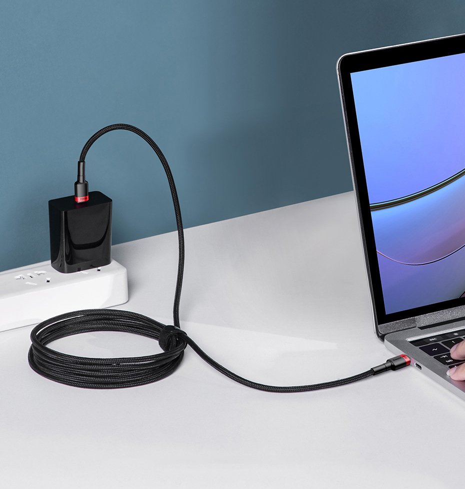 Baseus CATKLF-ALG1 USB-C - USB-C PD QC kabel 100W 5A 2m - grå