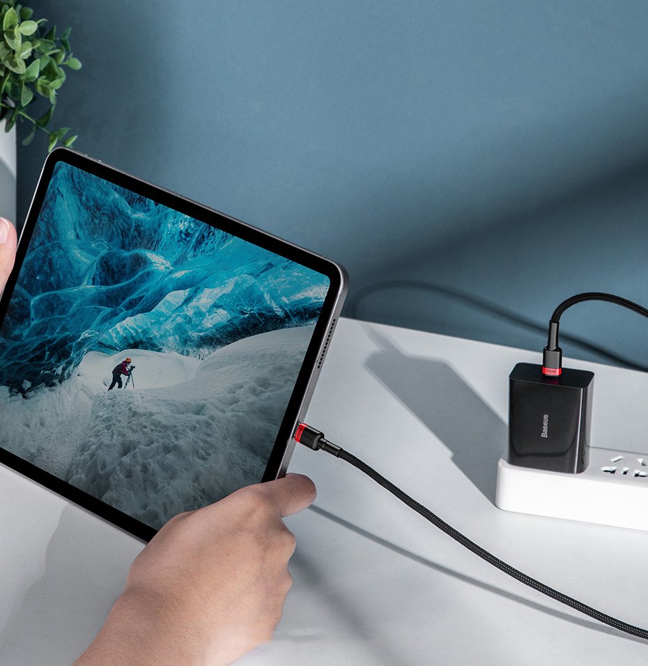 Baseus CATKLF-ALG1 USB-C - USB-C PD QC kabel 100W 5A 2m - grå