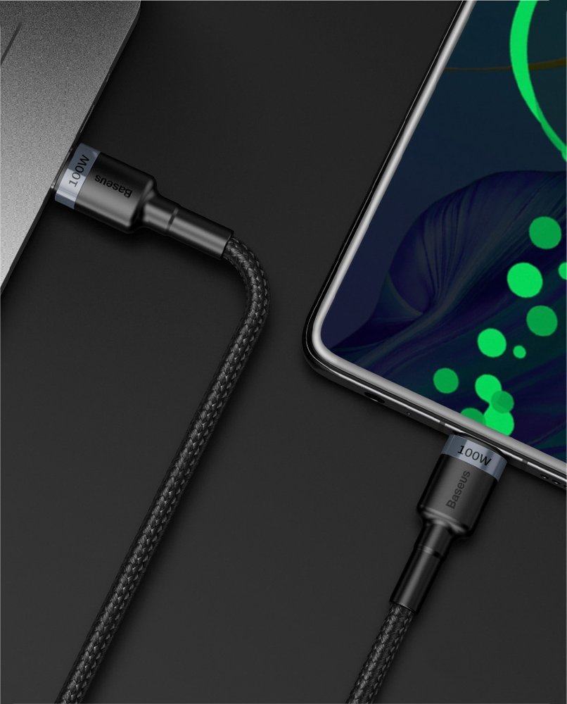 Baseus CATKLF-ALG1 USB-C - USB-C PD QC kabel 100W 5A 2m - grå