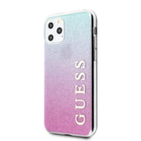 Guess GUHCN65PCUGLPBL iPhone 11 Pro Max rosenblå/rosablå hårdkasse Glitter Gradient