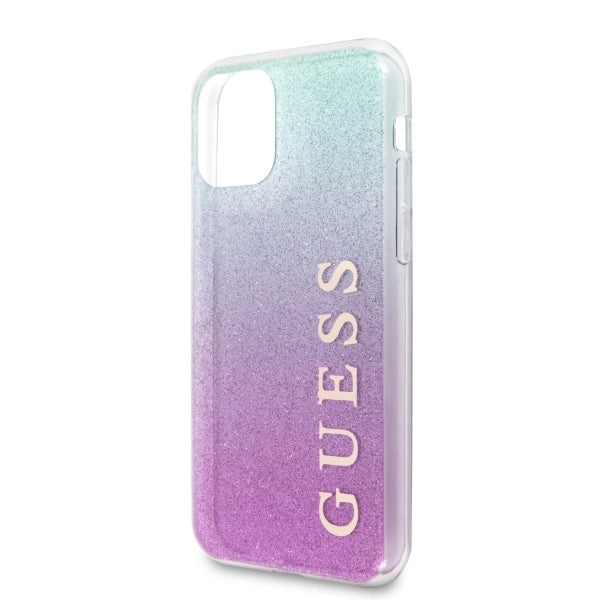 Guess GUHCN65PCUGLPBL iPhone 11 Pro Max rosenblå/rosablå hårdkasse Glitter Gradient