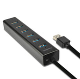 Axagon HUE-SA7BP interface hub USB 3.2 Gen 1 (3.1 Gen 1) Type-A 5000 Mbit/s Sort
