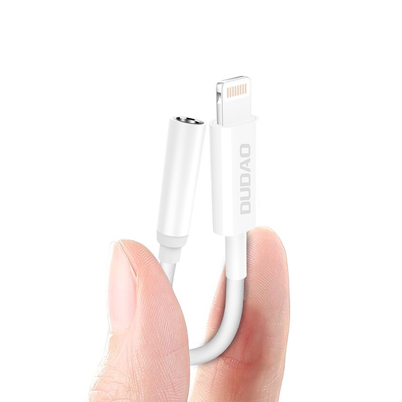 Dudao audio adapter hovedtelefon adapter fra Lightning til 3,5 mm mini jack hvid (L16i hvid)