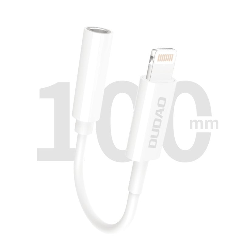 Dudao audio adapter hovedtelefon adapter fra Lightning til 3,5 mm mini jack hvid (L16i hvid)