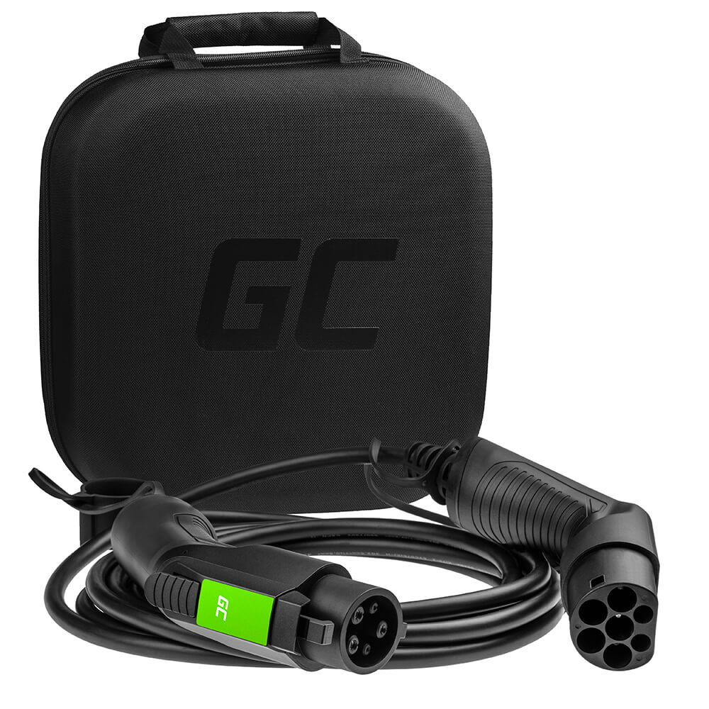 Greencell Ladekabel Elbil Ev18 Typ1 5m 3.6k W 16 A 1 Fas Sort Ip55