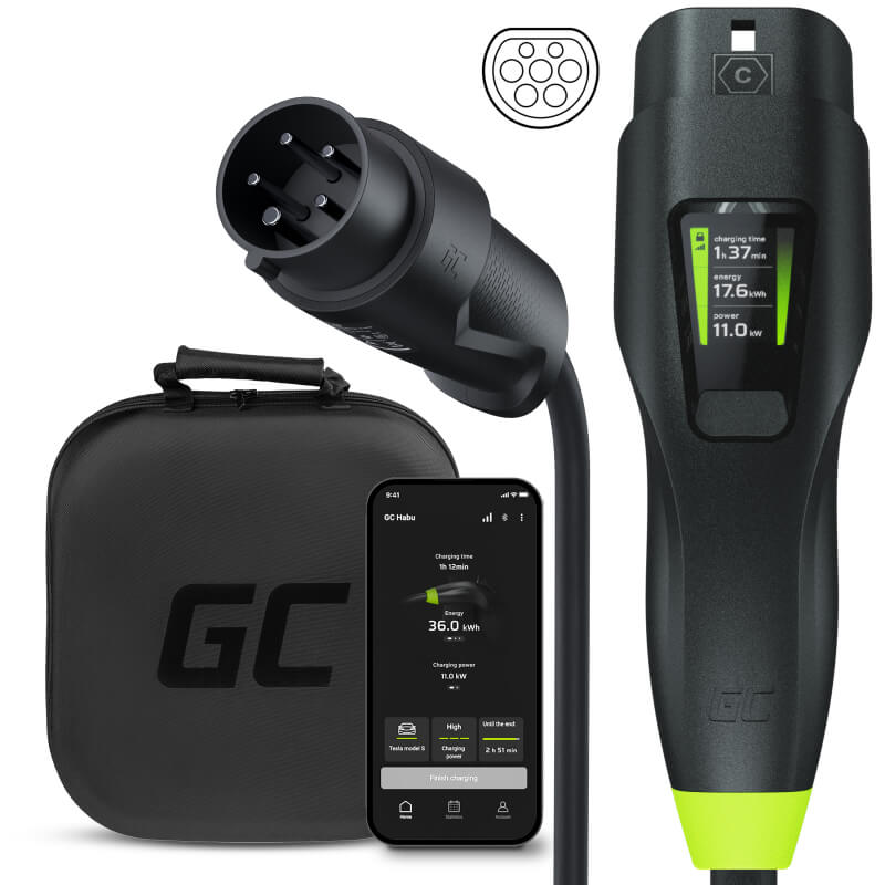 Greencell Ev Charger Habu 11k W 7m Type 2/Cee 3 Phase