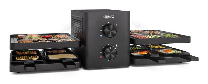 Princess 01.162660.01.001 raclette grill 8 person(er) 1500 W Sort