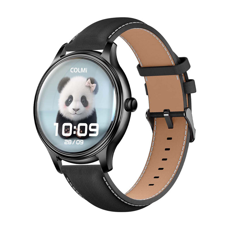 COLMI L28 Smart Watch (sort silikone + sort læderrem)