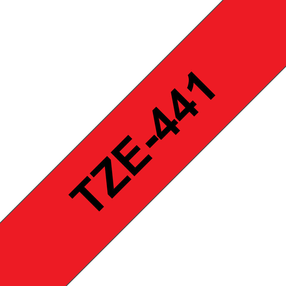 Brother TZE-441 etiketbånd Sort på rød