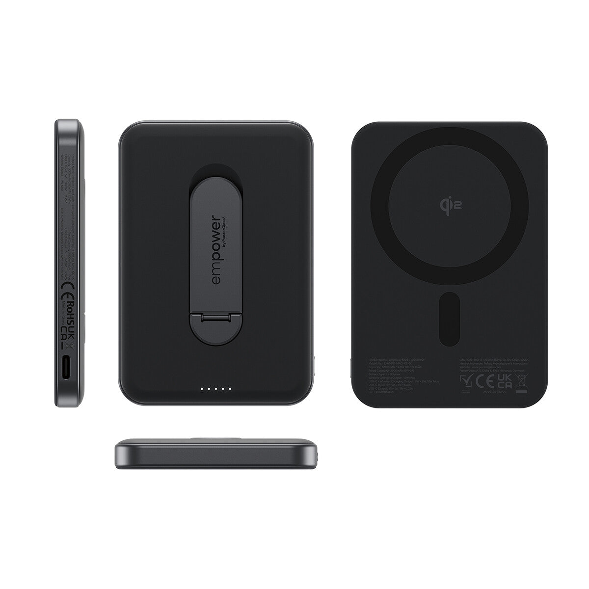 PanzerGlass empower™ by ® empower™ Bank m. Spin Stand | 5000mAh | Space Black