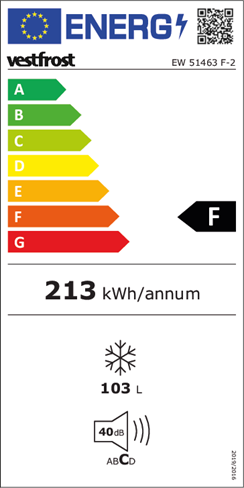 Vestfrost EW 51463 F-2 MED 4 ÅRS GARANTI Fritstående fryseskab