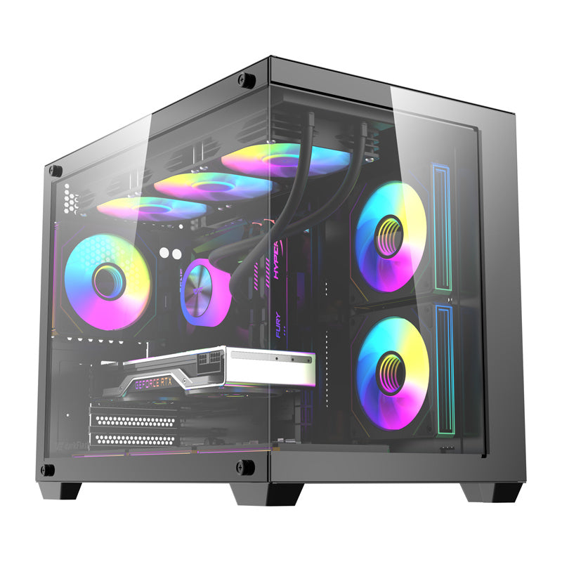 DarkFlash B275 PRO computerkasse (sort) + 6 vifter