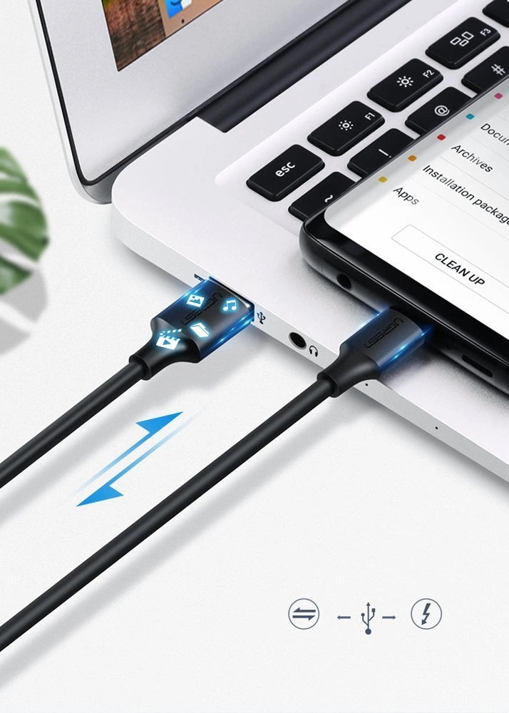 Ugreen US287 60118 USB-A / USB-C 3A kabel 2m - sort