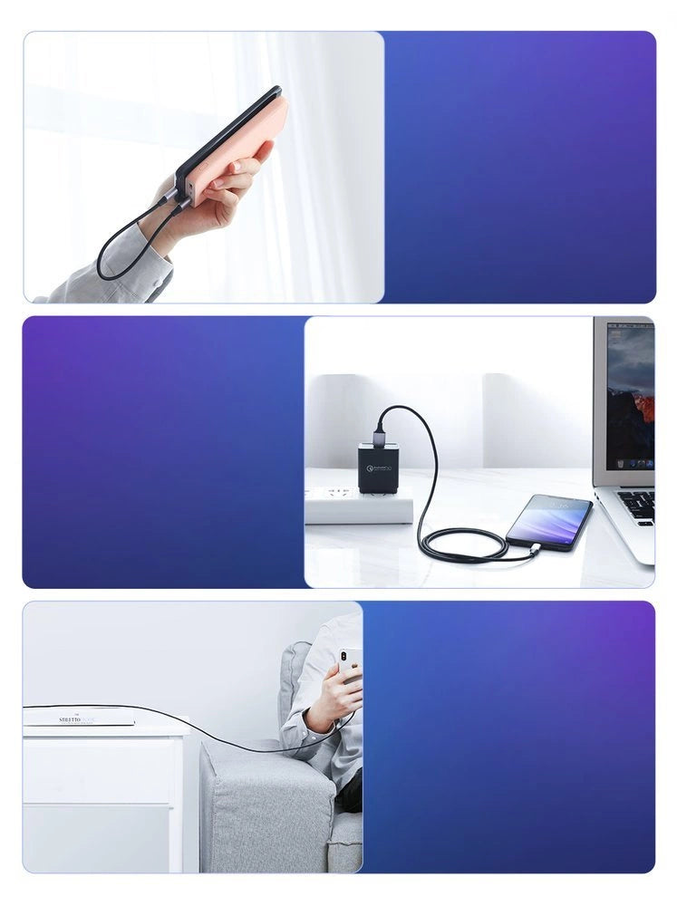 Ugreen US288 60125 USB-A / USB-C QC 3.0 3A 0,5 m kabel - grå