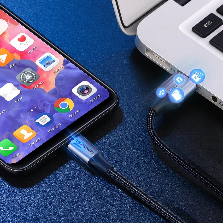 Ugreen US288 60125 USB-A / USB-C QC 3.0 3A 0,5 m kabel - grå