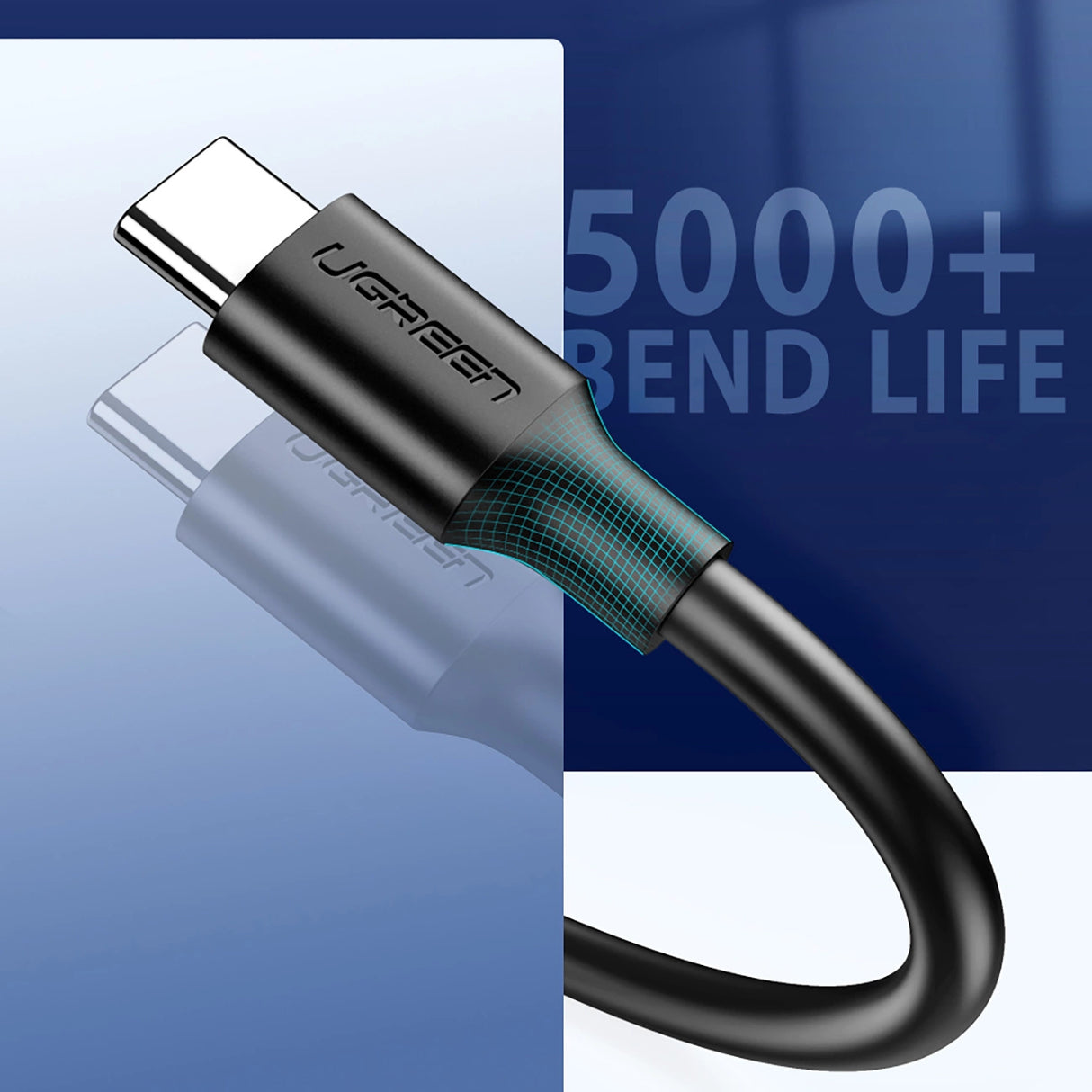 Ugreen US184 20882 USB-A 3.0 / USB-C 3A kabel 1m - sort