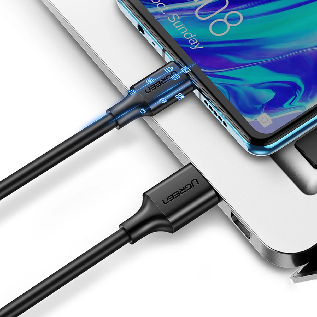 Ugreen US184 20882 USB-A 3.0 / USB-C 3A kabel 1m - sort