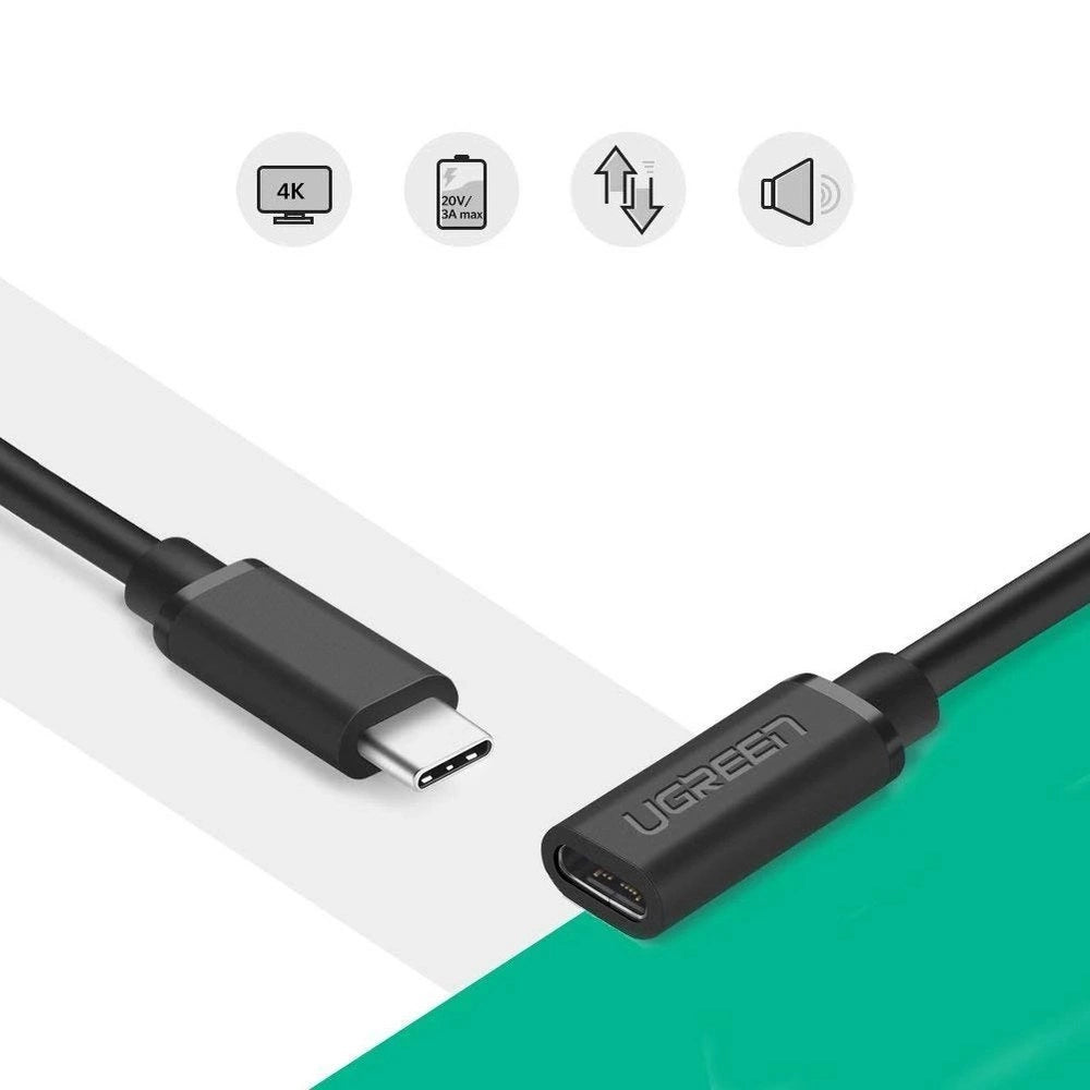 Ugreen 40574 USB-C - USB-C 5Gb/s kabel 0,5m - sort