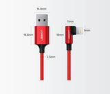 Ugreen US299 60521 vinklet Lightning / USB-A MFi-kabel 2,4A 1m - sort