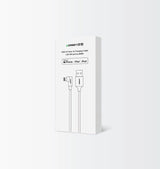 Ugreen US299 60521 vinklet Lightning / USB-A MFi-kabel 2,4A 1m - sort